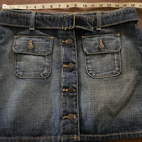 Vintage RL Denim Button-Up mini Skirt size 6 - Picture 5 of 8
